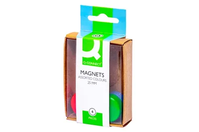 Immagine prodotto di Q-Connect® KF02041 magneti adesivi - Ø 25 mm, assortiti, 4 pezzi