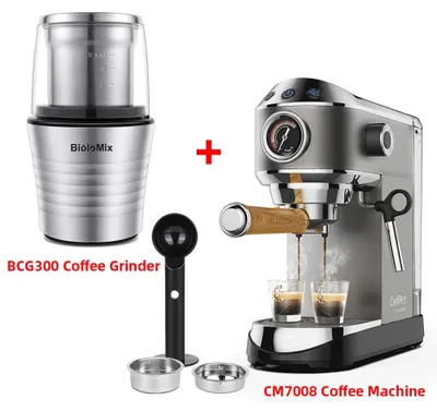 Obrázek produktu pro Kávovar – Poloautomatický espresso kávovar s tlakem 20 bar, pěnovačem mléka a funkcí pro použití kapslí