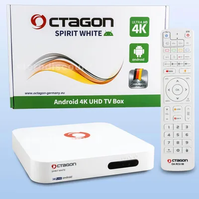 Obrázok produktu pre OCTAGON SPIRIT WHITE 4K Android, 2GB/32GB, TV IP OTT, Bluetooth 5.1