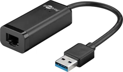 Produktbild von Goobay 39038, Kabelgebunden, USB, Ethernet, 1000 Mbit/s, Schwarz