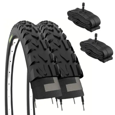 Zdjęcie produktu dla 2 opony 20 x 2.00 (50-406) + amerykańskie dętki, opony terenowe, rower górski/BMX, 20-calowy rower dziecięcy/miejski