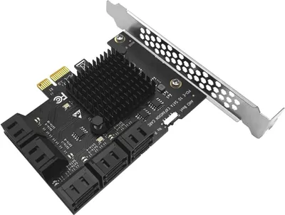 Produktbild von BRAINZAP 10 portová rozširujúca karta PCIe x1 na SATA III / SATA 3 6 GBIT/s PCI-Express PCI-E ASMedia ASM1061 JMicron JMB575