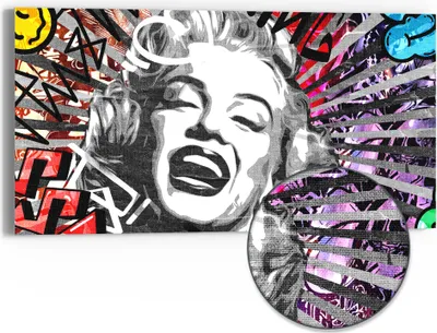 Produktbild von DEQOART Hybrid Leinwand Bild 60x30 cm 'Ikonenmoment' Wandbild Glas flach modern