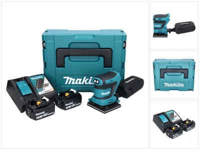 Obrázok produktu pre Akumulátorová orbitálna brúska Makita DBO 480 RFJ 18 V 112 x 102 mm + 2x akumulátor 3,0 Ah + nabíjačka + Makpac