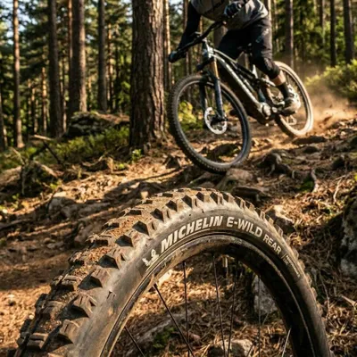 Produktbild von Michelin E-WILD REAR Performance Line 70-584 Schwarz - E-MTB Faltreifen mit T...
