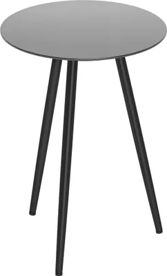 Image de Outsunny Petite table basse ronde, table d'appoint, plateau en verre trempšŠ, pieds effilšŠs, cadre en acier, table de jardin pour balcon, jardin, terrasse, salon, noir