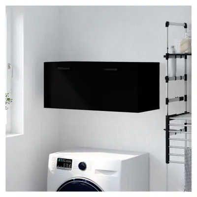 Produktbild von Wandschrank, Schwarz, 80 x 36,5 x 35 cm, Holzwerkstoff