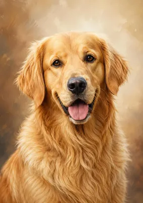 Immagine prodotto di Poster di Golden Retriever, formato DIN A2 – Quadro decorativo con ritratto di cane, finitura opaca
