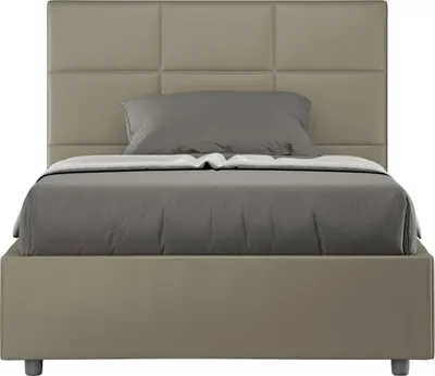 Produktbild von ITYHOME - Gepolstertes Bett mit Bettkasten 120x200 mit Kunstlederbezug Cappuccino Mika