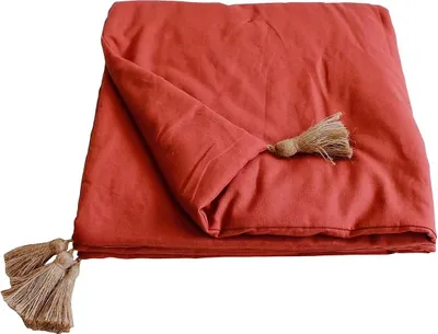 Image de Edredon bout de lit en coton avec pompons Cocon