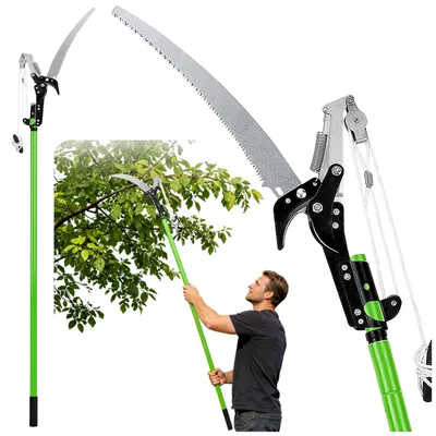 Produktbild von Teleskop-Gartenschere, Astsäge 2in1, auf einer Stange, 125–240 cm, KI-generiertes Bild