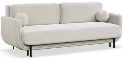 Obrázek produktu pro Selsey Ovals - 3místná rozkládací pohovka se sametem, krémová