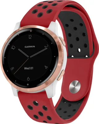 Obrázek produktu pro Huawei Watch GT 4 41 mm, Garmin Vivomove 3s 39 mm, Garmin Vivoactive 4s 40 mm, Garmin Vivoactive 3s, Garmin Venu 3S, Garmin Venu 2s 40 mm, Fossil Gen 6 42 mm, Fossil Gen 5e 42 mm Řemínek: silikonový sportovní řemínek imoshion s kulatým tlačítkem a kolíčkem