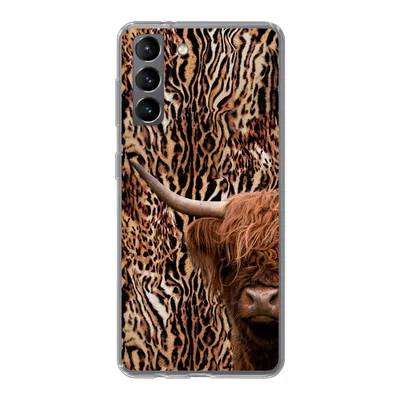 Produktbild von MuchoWow® Handyhülle Schutzhülle Hülle für Samsung Galaxy S21 Schottischer Highlander - Kuh - Pantherdruck Silikon Softcase Handy Hülle - Softcase