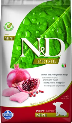 Produktbild von Farmina Pet Food N&D Prime, Welpe, Klein (5-10 kg), Huhn, Granatapfel, 2,5 kg