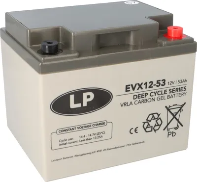 Immagine prodotto di Landport LP EVX12053 Batteria AGM-GEL a ciclo profondo da 12V 53Ah