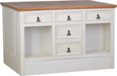Produktbild von MiaMöbel Küchenmodul Mexico Möbel 141x91x95 cm Landhausstil Massivholz Pinie Weiß