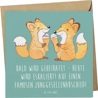 Produktbild von Mr. & Mrs. Panda doppelkarte Junggesellenabschied Eskalation - Meeresbrise - Geschenk, Heirat, unvergesslicher Abend, Klappkarte, Humor, Geschenke, Glückwunschkarte