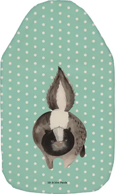 Produktbild von Mr. & Mrs. Panda Wärmflasche Stinktier Angriff - Türkis Pastell - Geschenk, wärmebeutel, Wärmekissen, Raubtier, gummi, Skunk, Drohung, Stinker, Wildtier, Wärmflaschen