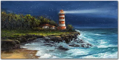 Produktbild von Coloray Küchenrückwand 140x70 Spritzschutz aus Glas - Leuchtturm
