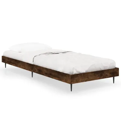 Imagen del producto de Estructura cama sin colchón madera roble ahumado 75x190 cm