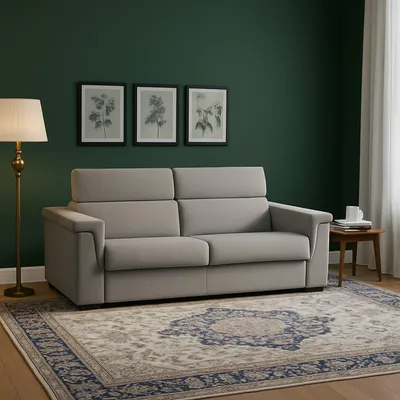 Immagine prodotto di Rigolato - Divano Letto 2 Posti, 185x95 cm Grigio, Sfoderabile  Italy