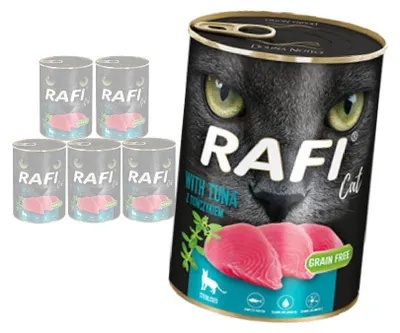 Zdjęcie produktu dla Rafi Cat Adult Bezzbożowa Mokra Karma Dla Kotów Sterylizowanych Z Tuńczykiem 6x400g