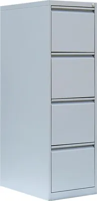 Produktbild von Stahl Büro Hängeregistratur Schrank Bürocontainer 132x40x62cm (HxBxT) mit 4 Schüben einbahnig Lichtgrau 560410