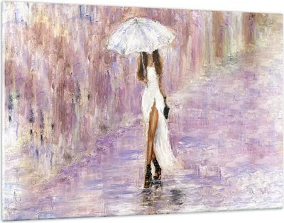 Produktbild von Bilder auf glas - Frau Regenschirm - 120x80cm - Glasbilder - Wandbilder - Kunstdruck - zum Aufhängen bereit - Wanddekoration aus Glas - Glas Bilder - Wandbild auf Glas - Einteilig - GAA120x80-3822