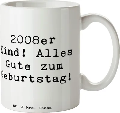 Produktbild von Mr. & Mrs. Panda Geschenktasse Spruch 2008 Geburtstag - Weiß - Geschenk, Kaffeetasse, Erinnerungen, Teetasse, feiern, Happy Birthday, Kaffeebecher, Tasse, Bedruckte
