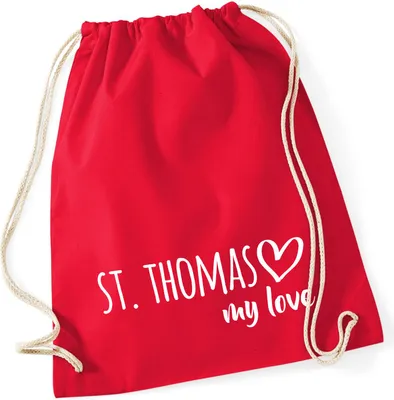 Produktbild von Huuraa Turnbeutel St. Thomas my love 12 Liter Classic Red Baumwolle Rucksack Geschenkidee