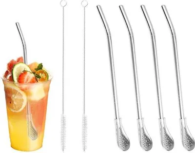 Obrázok produktu pre 4 nerezové lyžice s náustkom a 2 čistiace kefky