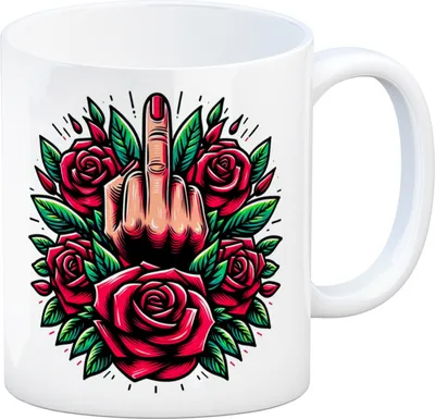 Produktbild von Stinkefinger Rosen - Ich hasse Menschen Kaffeebecher