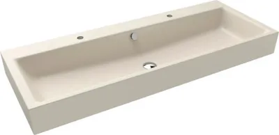 Produktbild von KALDEWEI Aufsatz-Doppelwaschtisch PURO 120 x 46 cm warm beige 20 matt mit Beschichtung Emailliert 907006043661