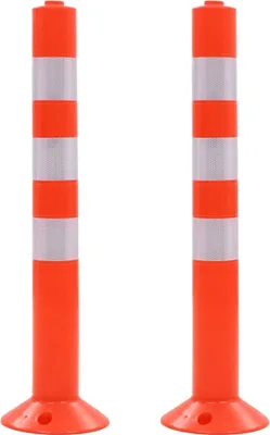 Produktbild von Verkehrspoller GREOT 2er Set Kunststoff 75 cm | Kunststoffpfosten Kettenständer zum Absperren