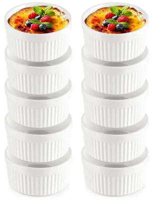 Obrázek produktu pro Vilde | Kastrol - Bílý - 260 ml - 10 kusů - Teplotně odolný do 350 °C - Kuchyňské doplňky