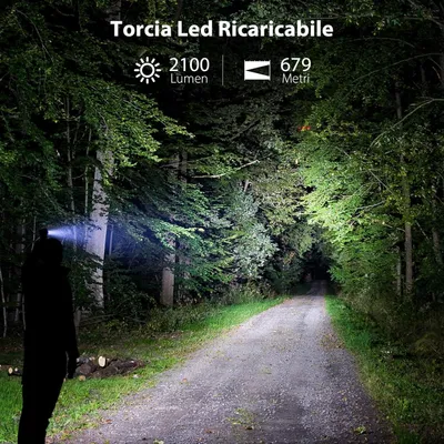 Obrázok produktu pre Zaklamp – Taktický reflektor – LED vonkajšie osvetlenie – Výkonný – Nabíjateľný – Prenosný – s Li-ion batériou