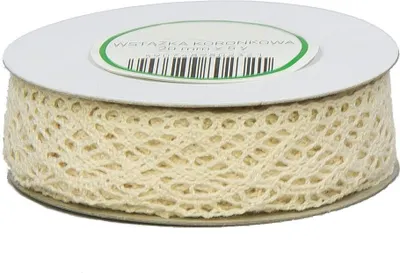 Image de Dentelle en coton Dentelle Bordure en dentelle Ruban en dentelle Dentelle au fuseau 2,2 cm/4,55 m, crème