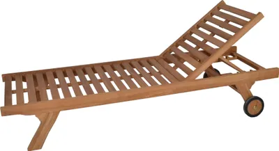 Produktbild von MiaMöbel Gartenliege 200x33x65 cm Gartenmöbel Outdoor Modern Massivholz Teak Honig