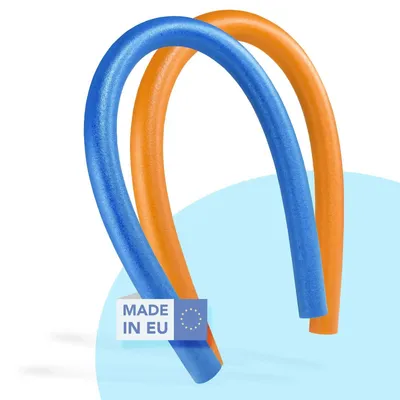 Produktbild von WEKOFUN 2er Set Schwimmnudel 160 cm Poolnudel für Kinder & Erwachsene – Wassernudel für Badespaß & Aqua Fitness, PE-Schaum – Farbe: Blau & Orange