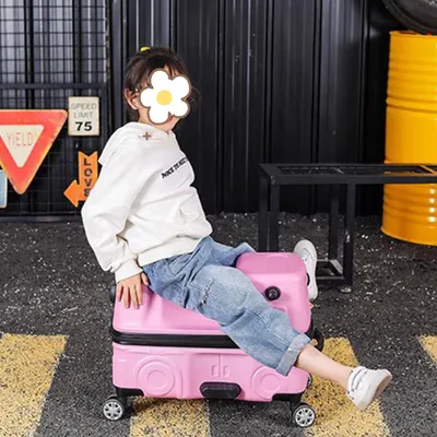 Produktbild von 360Home Kinder Reisekoffer Trolley Auto design  Rosa  20 Zoll
