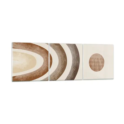 Produktbild von Bilder auf glas - 3 Teile - Stück geometrisch Boho - 150x50cm - Glasbilder - Wandbilder - Bilder - zum Aufhängen bereit - Wanddekoration aus Glas - Glas Bilder - Wandbild auf Glas - GCA150x50-4841