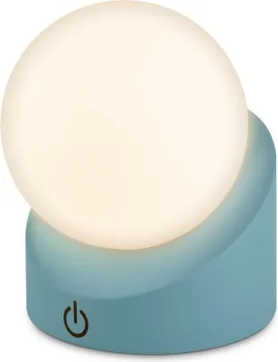 Image de Briloner Sora Mini LED Lampe de table sans fil IP54, Variable, tactile, sans fil, protection contre les éclaboussures et la poussière, bleu, 10 x 8 x 9 cm