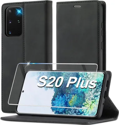 Immagine prodotto di Custodia per cellulare Samsung Galaxy S20 Plus Custodia a portafoglio in pelle nera