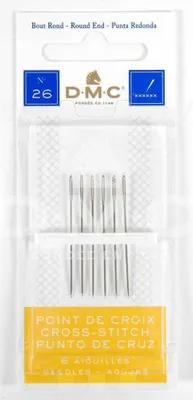 Produktbild von DMC Sticknadel für Kreuzstickerei, abgerundete Spitze, 6 Stk, Größe 26