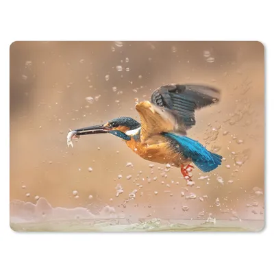 Produktbild von MuchoWow® Mauspad Mousepad Eisvogel - Fliegen - Fisch 40x30 cm - Mousepads - Maus Mat - Pad - Mausunterlage - Anti Rutsch
