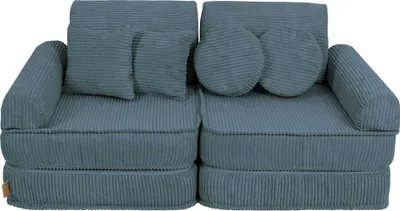 Zdjęcie produktu dla Sofa do pokoju dziecięcego - sofa do zabawy dla dzieci, sofa dziecięca Pocket Sofa Plus, Aesthetic, turkusowa