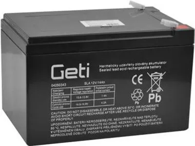 Obrázek produktu pro Olověná baterie 12 V, 14 Ah GETI – bezúdržbový akumulátor
