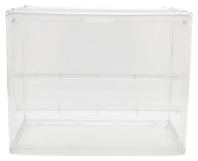 Obrázok produktu pre Priehľadná vitrína na miniatúrne figúrky, stohovateľná PET krabica s magnetickými dvierkami, odnímateľné police, zberateľské predmety, figúrky, bábiky