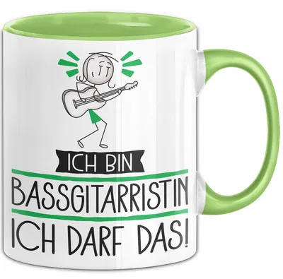 Produktbild von Geschenk für Bassgitarristin Tasse Lustige Geschenkidee Geburtstag Ich Bin Bassgitarristin Ich Darf Das (Grün)